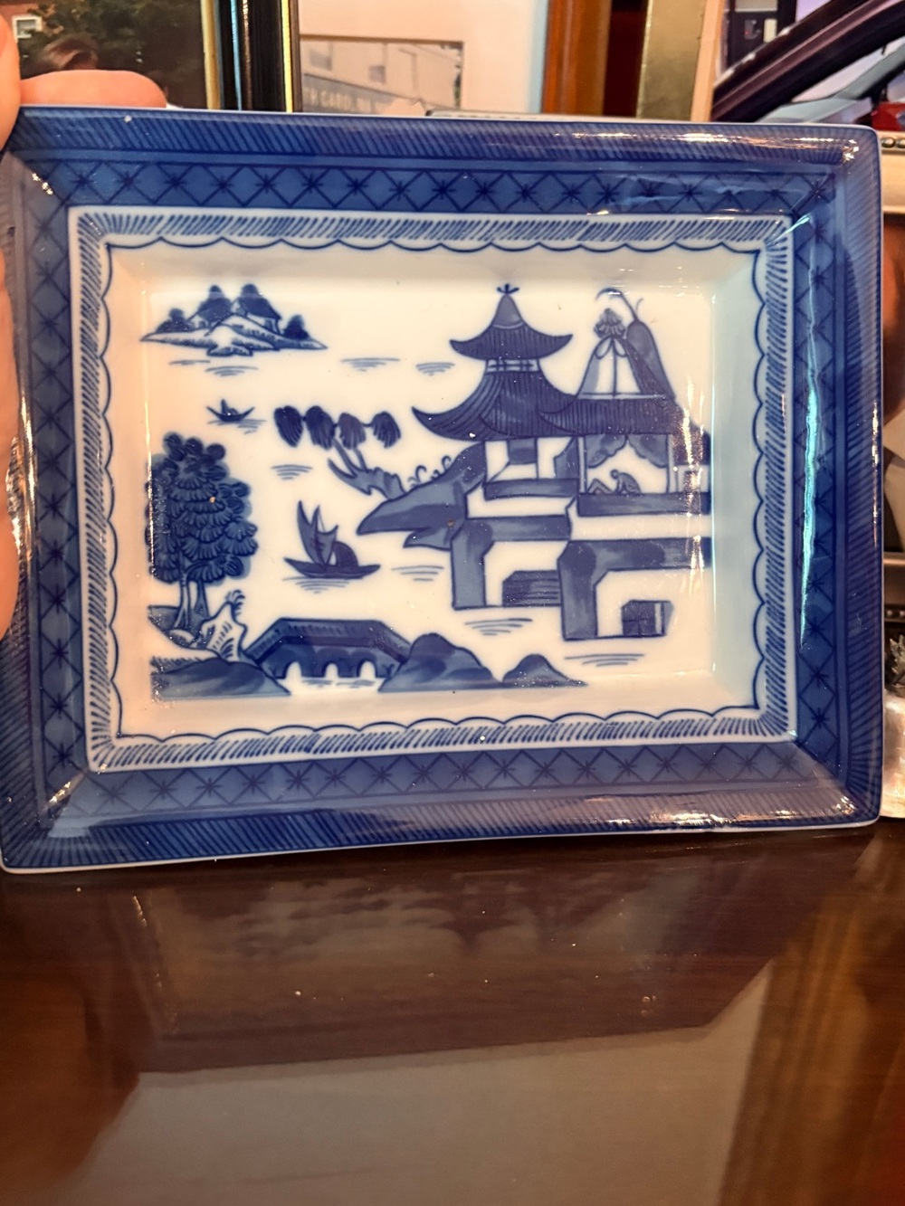 Mottahedeh Blue Canton rectangular tray Ceramic Decorative Tray